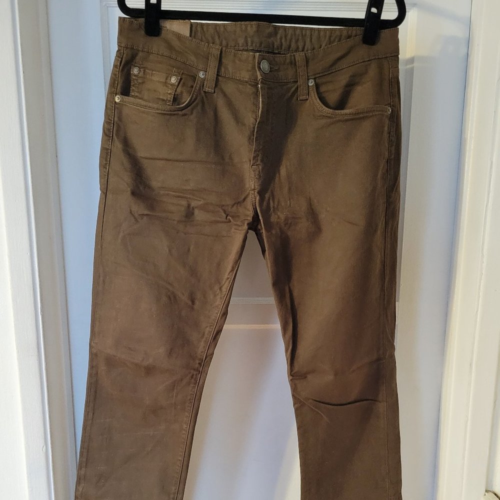 J Brand Brown Olive Jeans 34 Slim Near New Denim Tan JBrand
